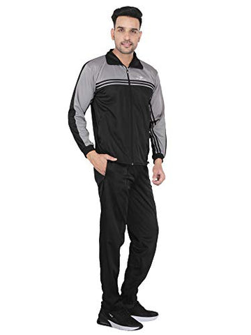 Image of HPS Sports Tracksuit for men, track suits for mens, Regular Super Grey poly cotton polyester slim fit summer stylish trending casual and gym wear specially designed for athletic body Silver Grey,Small
