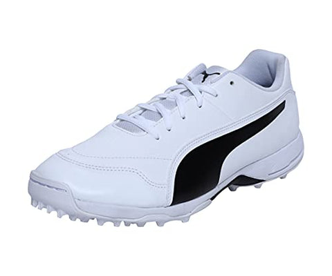 Image of Puma Boy's Evospeed One8 R White Black Cricket Shoes-6 UK (10503101)