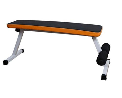 Image of ALLYSON FITNESS Foldable Flat Bench- Up to 500 kg Capacity Tested for Strength Training Multipurpose Fitness Exercise Gym Workout, Heavy Duty Weight Flat Bench for Home & Gym(Yellow)