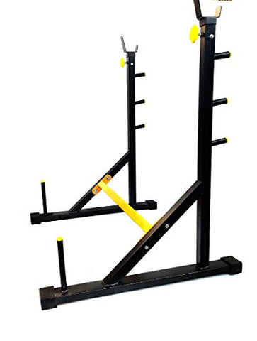 Image of Protoner Blend Joint Squat Stand with Safety Holders Heavy Duty Structure (Black and Yellow)