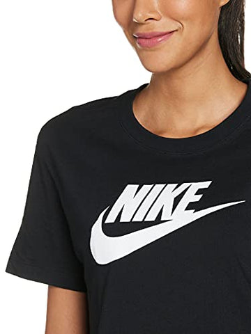 Image of Nike Women's Sportswear Essential Cropped T-Shirt (Medium), Black/White