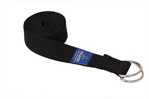 Yogasya Cotton Yoga Belt - Yoga Props for Safe and Challenging Yoga Posture - Black , 8 Feet Length - 1.5" Width ( Black )