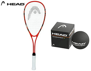 HEAD Tournament Single Dot Squash Ball+HEAD Nano Ti Tornado Squash Racquet