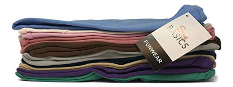 Image of Sexy Basics Women's 5 Pack & 10 Pack Casual & Active Basic Cotton Stretch Color T Shirts (10 Pack - Wow Solid Blast, 10 Pack - Wow Solid Blast, X-Large