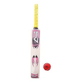 JRS Sharp Vision Cricket Cricket Bat with Free Ball for Boys & Kids (Sticker multibrands) 10-14 Year Boys