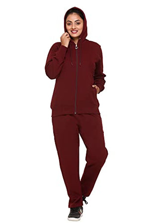 PIPASA Women and Girls Sports Gym Wear Casual Track Suit For Winter (XL, CHOCOLATE BROWN)