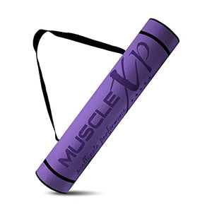 MuscleXP EVA Yoga Mat with Carrying Strap for Gym Workout and Yoga Exercise with 6mm Thickness, Anti-Slip Yoga Mat for Men & Women Fitness (Purple)