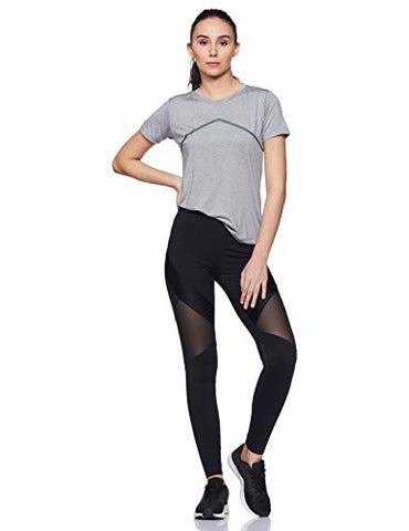 Image of Amazon Brand - Symactive Women's Solid Regular Fit T-Shirt (SYMACT-TS02_Grey Melange Small)