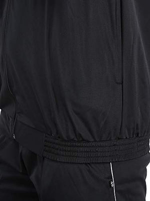 HPS Sports Men's Polyester Tracksuit (HPSTK03_40_Black & Orange_40)