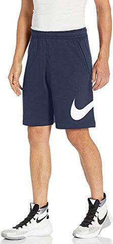 Image of Nike Men's Sportswear Club Short Basketball Graphic, Midnight Navy/White/White, Large