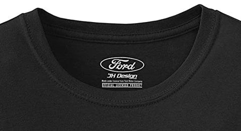 Image of JH Design Women's Ford Mustang Collage T-Shirt a Short Sleeve Crew Neck Shirt (3X, CLG4-black/pink)