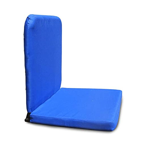 Image of Kawachi Powder Coated Metal Cotton Fabric Right Angle Back Support Portable Relaxing Folding Yoga Meditation Chair - I83 Blue