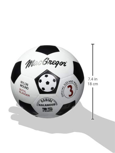 Macgregor Rubber Soccer Ball (Size 3), 3/Multi-Color