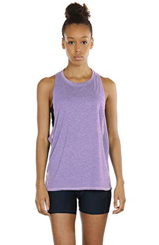 Image of icyzone Yoga Tops Activewear Workout Clothes Sports Racerback Tank Tops For Women (M, Lavender)