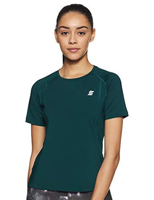 Amazon Brand - Symactive Women's Solid Slim Fit T-Shirt (AW19-SA-TS-01-C_Dark Green Medium)