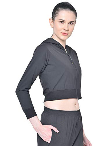 Image of CHKOKKO Women Winter Sports Zipper Stylish Jacket Black S