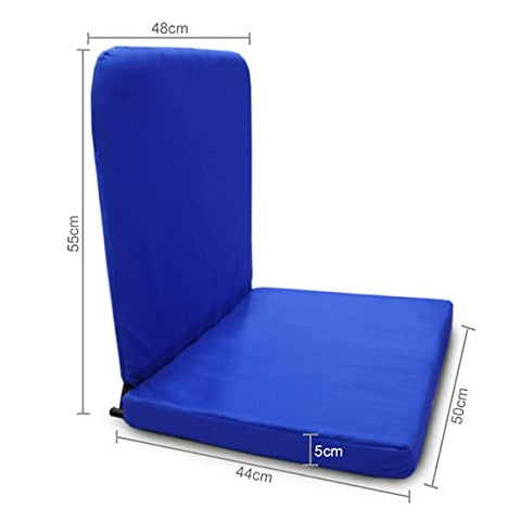 Image of Kawachi Powder Coated Metal Cotton Fabric Right Angle Back Support Portable Relaxing Folding Yoga Meditation Chair - I83 Blue