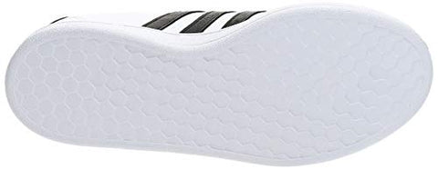Image of Adidas Girls Grand Court Core Black/FTWR White Leather Tennis Shoes-6 UK (F36483)