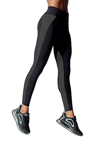 Image of Neu Look Gym wear Leggings Workout Tights Ankle Length Stretchable Sports Leggings | Sports Fitness Yoga Track Pants for Girls & Women (Grey, Size - M)