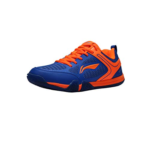 Li-Ning Saga Lite Non-Marking Badminton Shoe (Blue/Orange, 2 UK)