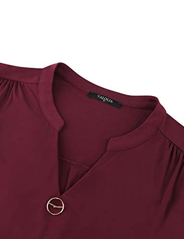 Image of VALOLIA Workout Shirts for Women, Moisture Wicking Quick Dry Active Athletic Women's Gym Performance T Shirts(Red Small)