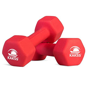 Kakss Neoprene Dumbbells sets for Gym Exercise (Proudly Made in India) (2KG RED PAIR)