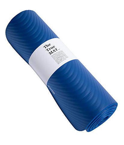 Image of The True Mat Yoga and Exercise Mat (10-12 mm Thick; 6 x 2 Feet), Ocean Blue