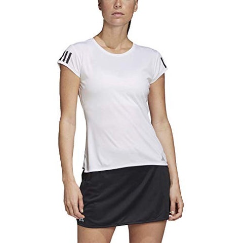 Image of adidas Women's Club 3-Stripes Tee White/Matte Silver/Black X-Small