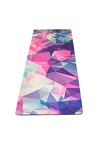 Image of MOOR Premium Design Suede 72 x 24 Inch 6mm Color Crystals Print Yoga Mat Non Slip High Density Anti-Tear Fitness Exercise Floor Pilates Workout