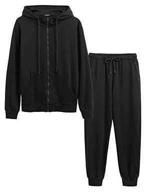 COOFANDY Academy Warm Up Tracksuit Long Sleeve Zipper Drawstring Casual Jacket Sweatsuit Set for Men Black, 4XL