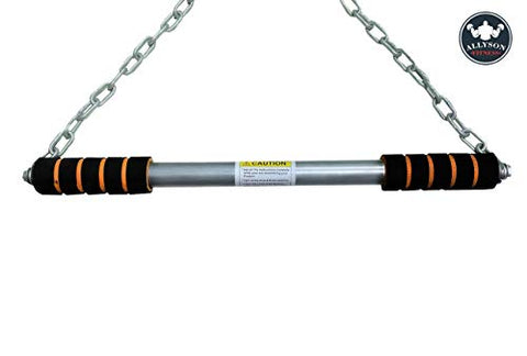 Image of ALLYSON FITNESS Steel Pull Up/Chin up Bar, Heavy Duty Rod with Thick Chain Hanging Rod Pull Up Bar (5 FEET Thick Chain)