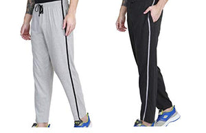 Maxis Men's Regular Fit Track pants(Pack of 2)(TRKSGRYMELANGE+CHRMELANGE_LARGE_Multicolored_Large)