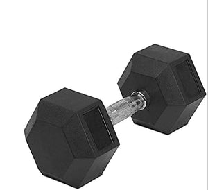 Skera Pair of Rubber Coated Hex Dumbbell with Contoured Chrome Handle (2 KG X 2PC Total 4 KG)