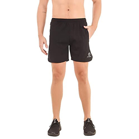 Image of STOKOR Athleisure Men's Regular Fit Sports Shorts | Quick Dry Technology | (Large, Black)