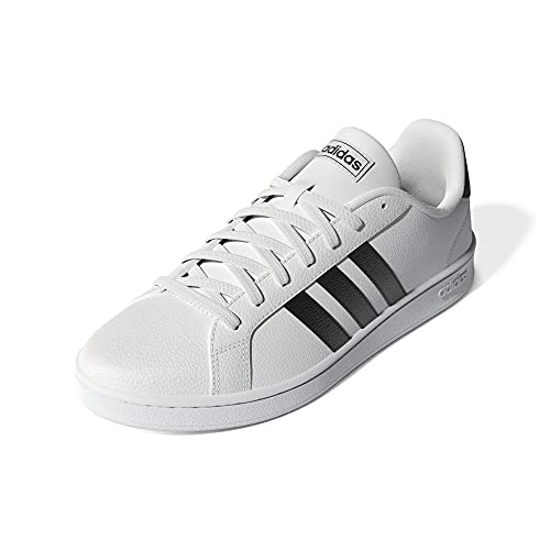 Adidas Girls Grand Court Core Black/FTWR White Leather Tennis Shoes-6 UK (F36483)