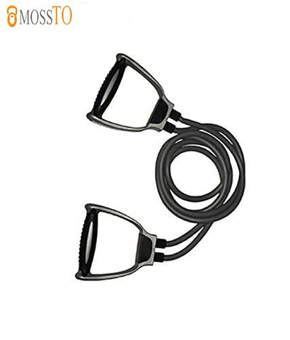 Image of Mossto Double Toning Resistance Tube Heavy Quality Exercise Band for Stretching, Full Body Workout, Home Gym and Toning with Bag for Men and Women (Black)