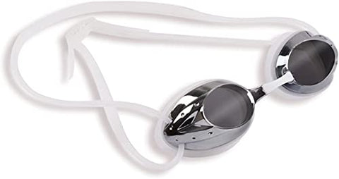 Image of The Friendly Swede 2 Pack Swim Goggles for Adults with Interchangeable Nose Pieces and Protective Cases, Mirrored (Black + White)