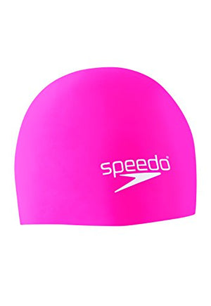 Speedo Elastomeric Silicone Solid Swim Cap, Pink, One Size