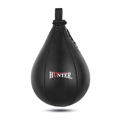Image of HUNTER Speed Ball Boxing Cow Hide Leather MMA Muay Thai Training Punching Dodge Striking Bag Kit Hanging Swivel Workout