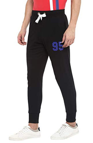Alan Jones Clothing Men's Slim Fit Track pants(JOG18-D95-BCK-S_Black_Small)