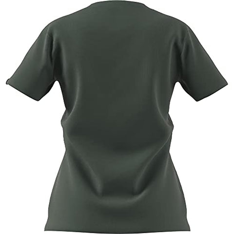 Image of adidas womens Foil Linear Graphic Tee Green Oxide Small