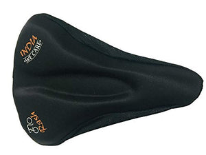 ShreNik Made in India Silicone Soft Cushion MTB Bikes Bicycle Cycle Saddle Seat Cover (Black Colour, 11 Inches, Free Size)