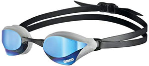 Arena Cobra Core Swim Goggles for Men and Women, Blue/Silver, Swipe Anti-Fog Mirror (New)