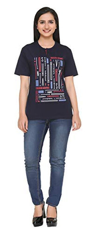 Image of SHAUN Women's Printed Cotton T-Shirt (Multicolour 2, 3XL)