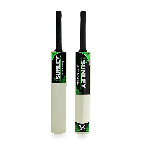 Sunley Just Kidding Popular Willow Cricket Bat with 2 Wicket Set for Kids (Size 3, Age 6-8 Years Old Kids)
