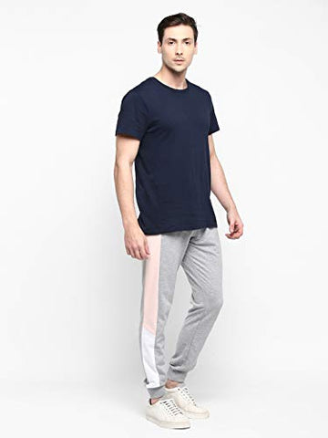 Image of Alan Jones Clothing Men's Cotton Solid Slim Fit Joggers Track Pants (JOG21-P103_Melange_3XL)