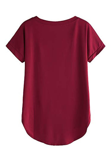 Image of Fabricorn Plain Maroon Stylish Up and Down Cotton Tshirt for Women (Maroon, XX-Large)