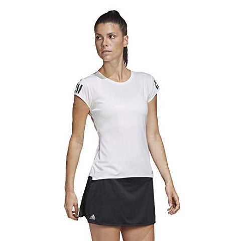 Image of adidas Women's Club 3-Stripes Tee White/Matte Silver/Black X-Small