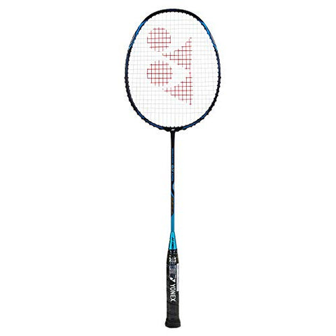 Image of YONEX VOLTRIC 0.7DG Badminton Racquet (Navy Blue, Graphite, 35 lbs. Tension) & Mavis 350 Green Cap Nylon Shuttlecock (Yellow)