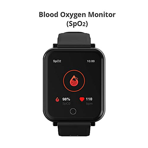 Image of GOQii Smart Vital Plus 1.57'' Full Touch HD Display with SpO2, Body Temperature, Blood Pressure, Heart Rate, Women Care and 3 Months Personal Coaching (Black)